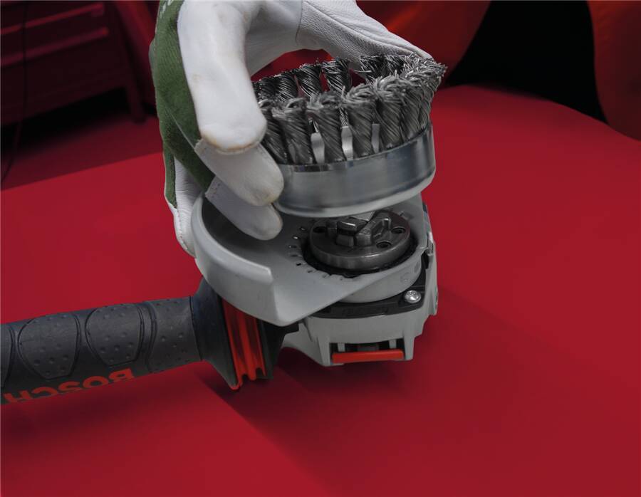 Topfbürste X-LOCK 483.21X Ausführung Stahldraht, gezopft Ø 85 mm Drahtstärke 0,50 mm Aufnahme X-LOCK Drehzahl max. 11500