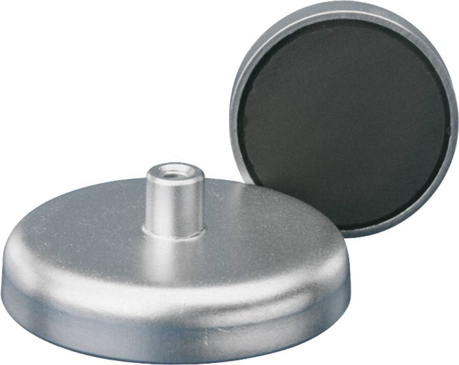 Magnetflachgreifer mit Gewindebuchse 2525032 Haftkraft 80 N Ø (d) 32 mm Ø (d1) 8 mm Gewindebuchse (M) M 4 Magnethöhe (h)