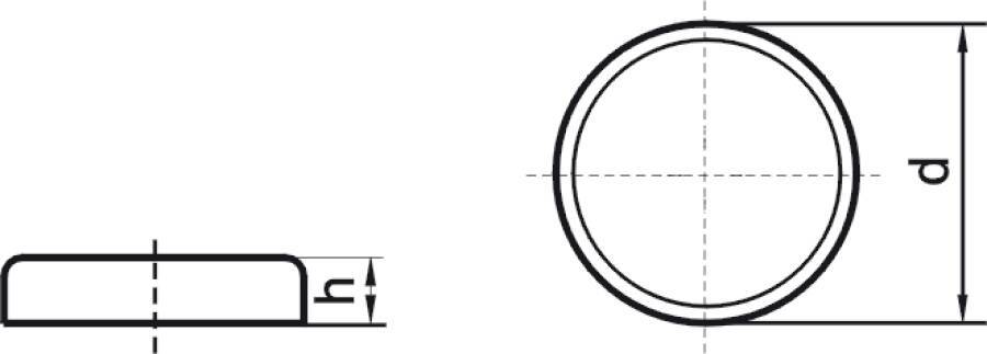Magnetflachgreifer ohne Gewindebuchse 2524010 Haftkraft 4 N Ø (d) 10 mm Höhe (h) 4,5 mm
