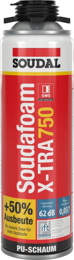 Pistolenschaum x-tra 750 114495 Farbe grau Inhalt 500 ml