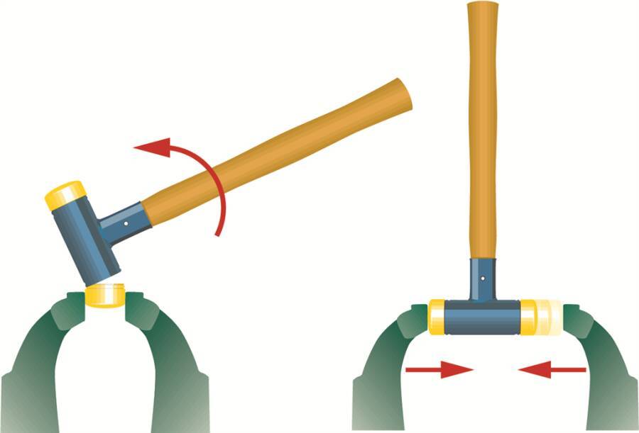 Schonhammer rückschlagfrei 02097 Typ Hammer Kopf-Ø 50 mm Kopflänge 135 mm Gesamtlänge 385 mm Gewicht 1250 g