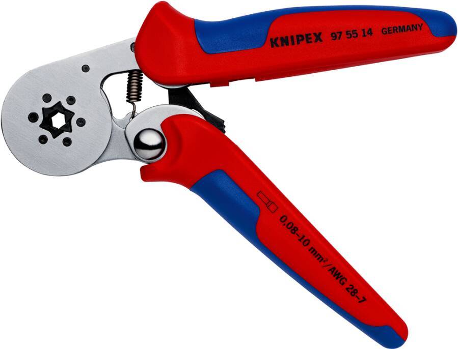 Crimpzange selbsteinstellend 97 55 14 Anwendungsbereich für Aderendhülsen Länge 180 mm Kapazität 0,08 - 16 mm² Gewicht 4