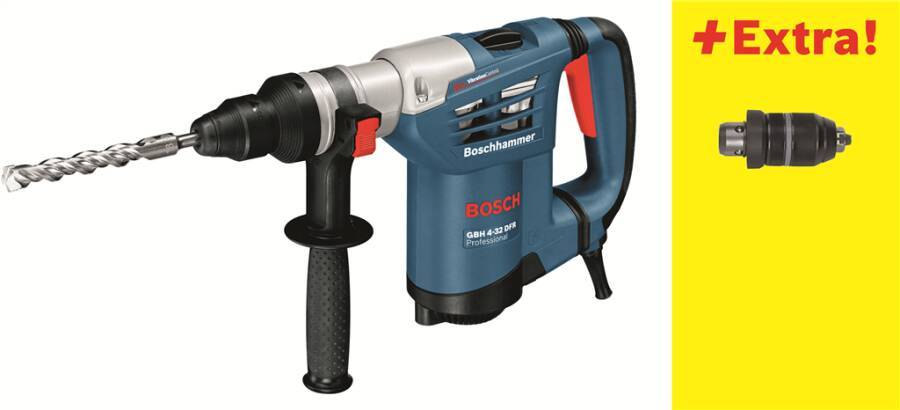 Bohrhammer GBH 4-32 DFR 0611332104 Lieferumfang Schnellspannbohrfutter, Wechselfutter SDS-plus,Tiefenanschlag, Zusatzhan