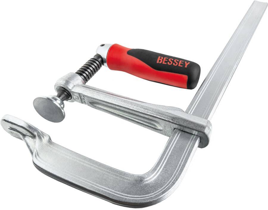 Ganzstahl‑Schraubzwinge GZ mit Klappgriff GZ30-12KG Ausführung 2K-Griff Spannweite 300 mm Ausladung 120 mm Schiene 24,5