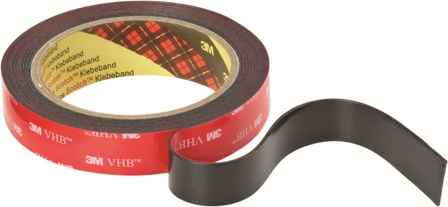 Doppelseitiges Klebeband VHB 5952F 5952F/193 Farbe schwarz Rollenbreite 19 mm Rollenlänge 3 m Dicke 1,1 mm
