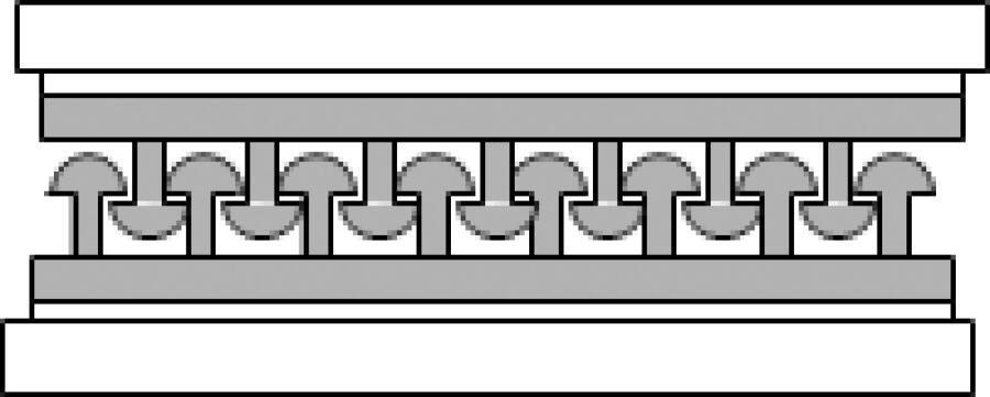 Druckverschluss Dual Lock DLHSE Rollenbreite 25 mm Rollenlänge 1,25 m Dicke 5,7 mm Kleber Acrylat, gute Soforthaftung,
