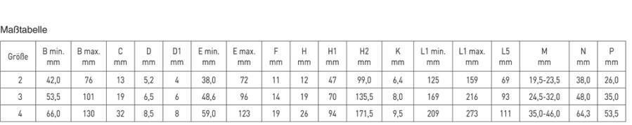 Verschlussspanner horizontal 94698 Größe 2 Haftkraft 1,6 kN Höhe 47 mm Gewicht 120 g