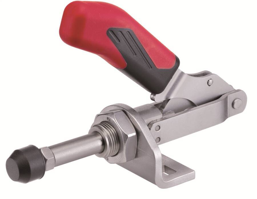 Schubstangenspanner mit kleinem Winkelfuß 94151 Größe 5 Haltekraft (F1) 4,5 kN Haltekraft (F2) 4,5 kN Höhe 129,5 mm Läng
