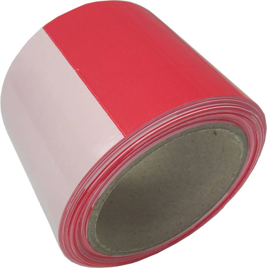 Absperrband reißfest 48908 Farbe rot/weiß Länge 100 m Breite 80 mm