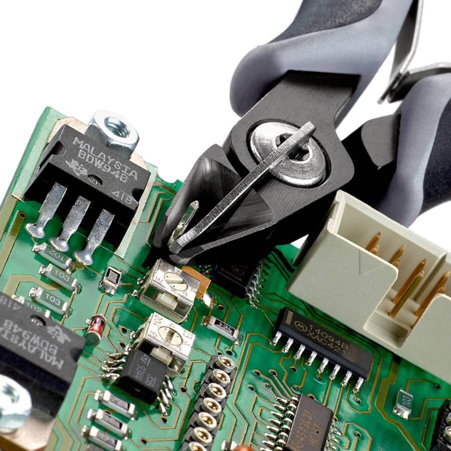 Präzisions-Elektronik-Seitenschneider ESD 125 mm 79 62 125 ESD Ausführung spitzer Kopf, ohne Facette für Draht-Ø (weich