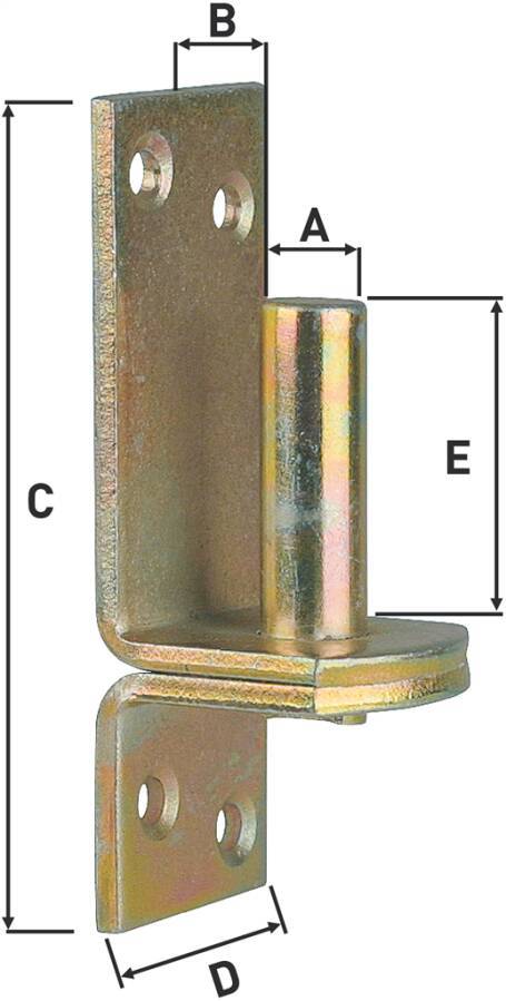 D I Haken auf Platte 0552015 A Ø 20 mm B 20 mm C 167 mm D 60 mm E 45 mm Stärke 6,0 mm Anzahl Löcher 6 Loch-Ø 7,2 mm Gewi