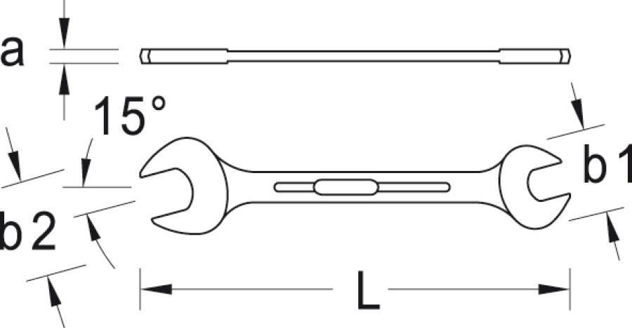 Doppelmaulschlüssel GEDORE 6065960 SW 13x17 mm Länge 205 mm Maulbreite 30,5 x 38,5 mm Maulstärke 6,0 mm Hersteller GEDOR