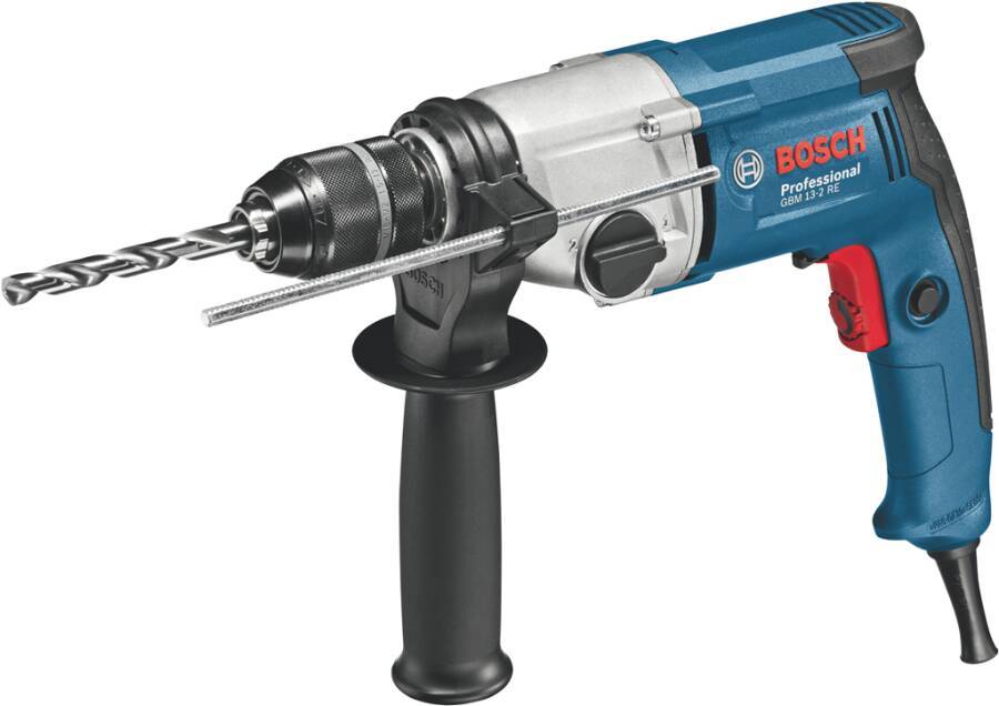 Bohrmaschine GBM 13-2 RE 06011B2000 Opt. C Nennaufnahme 750 W Bohr-Ø Stahl 13 / 8 mm Drehzahl max. 1./2. Gang 0 - 1000 /