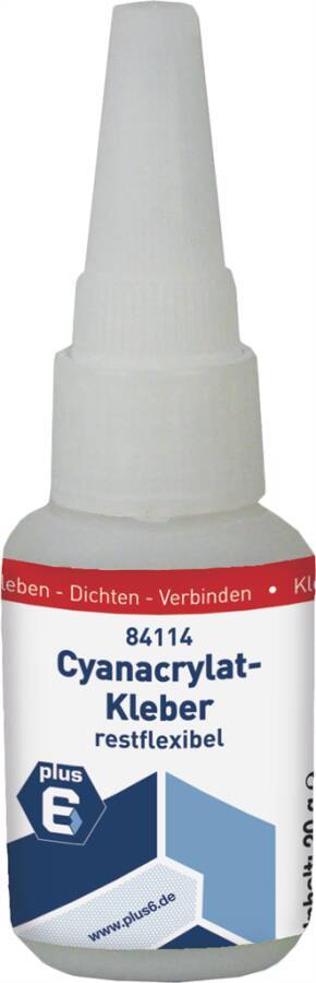 Sekundenkleber CA restflexibel Gummi 20 g 84114 Inhalt 20 g Gebindeart Flasche chemische Basis Ethyl-Cyanacrylat-Basis V