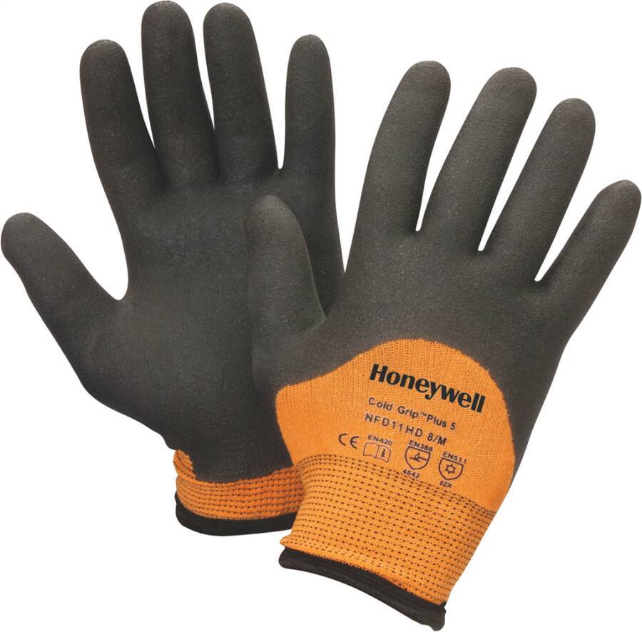 Kälte-/Schnittschutzhandschuh Cold Grip Plus 5“ NFD11HD-09 Größe 09 Farbe orange/schwarz Trägermaterial Polyamidtrikot
