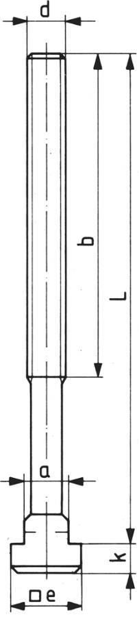 Schrauben für T-Nuten 80424 Schrauben-Ø M12 Nutenbreite 12 mm Länge 80 mm Breite 11,7 mm Kopfgröße 18 mm Kopfdicke 7 mm