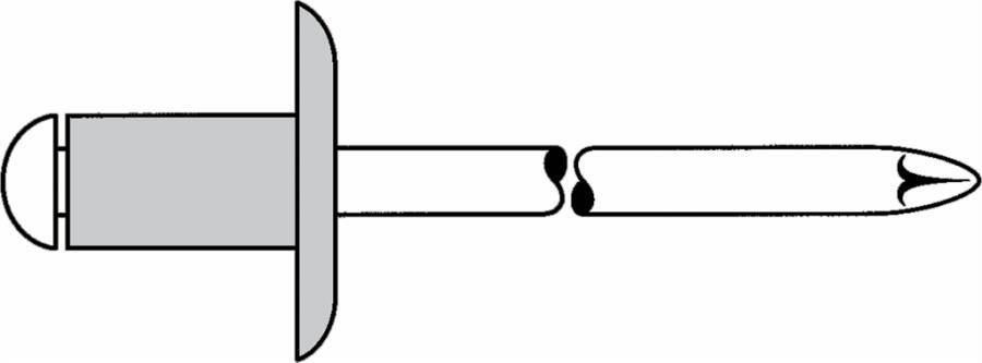 Blindniet Gesipa® Alu/Edelstahl Großkopf 14 mm 1433612 Farbe blank Material Alu/Edelstahl Schaft-Ø 5 mm Schaftlänge 8 m