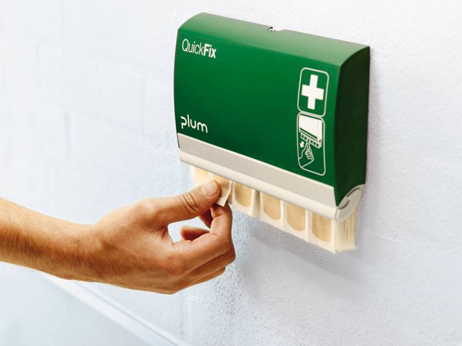 Pflasterspender QuickFix 5501 Ausführung wasserfest, aus schützendem PE-Material, besonders für feuchte Arbeitsumgebunge