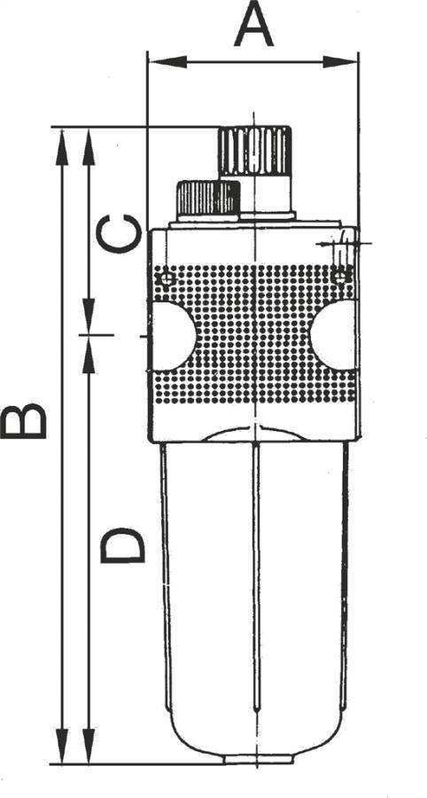 Nebelöler multifix 100551 Gewinde G 1/4`` IG max. Druck 16 bar Durchflussmenge 1900 l/min A 47,8 mm B 167,8 mm D 109,8 m