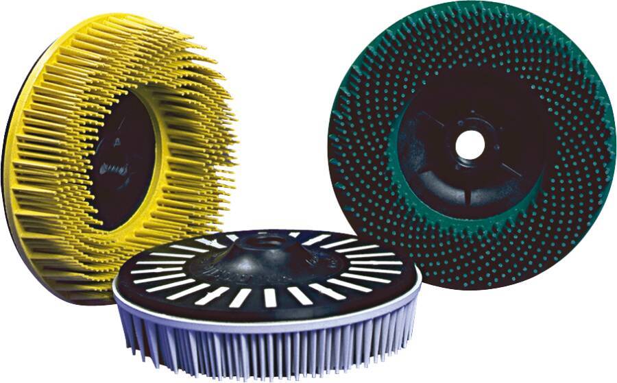 Bürstenscheibe Bristle Disc BD-ZB 24538N Farbe gelb Bürsten-Ø 115 mm Körnung 80 Drehzahl max. 12.000 U/min