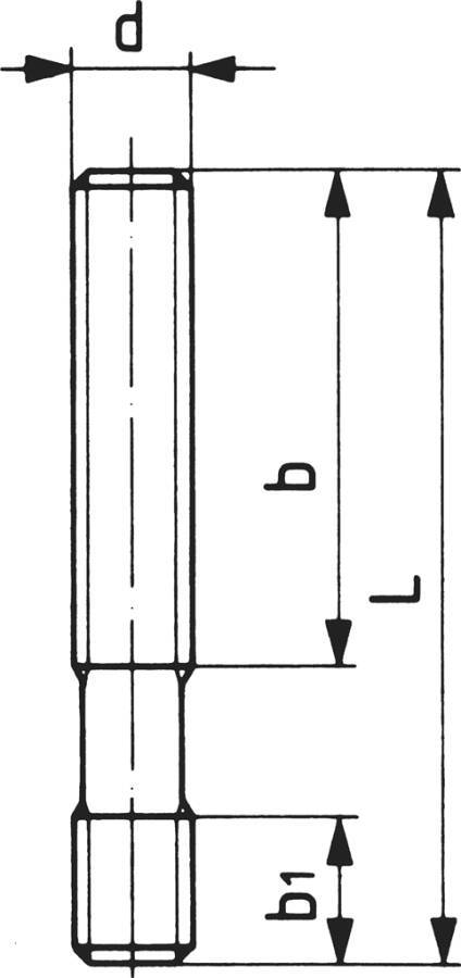 Stiftschrauben für Muttern für T-Nuten 81398 Schrauben-Ø M 14 Länge 160 mm b 100 mm b1 17 mm