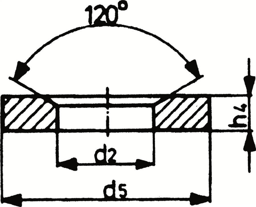 Kegelpfannen #2 82008 für Schraube 12 M Innen-Ø 14,2 mm Außen-Ø 36 mm Höhe 6 mm