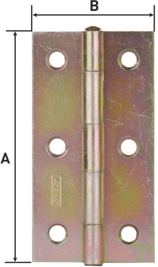 Scharnier, schmal 0558005 A 38 mm B 26 mm Stärke 0,75 mm Anzahl Löcher 2 Loch-Ø - mm Gewicht - kg