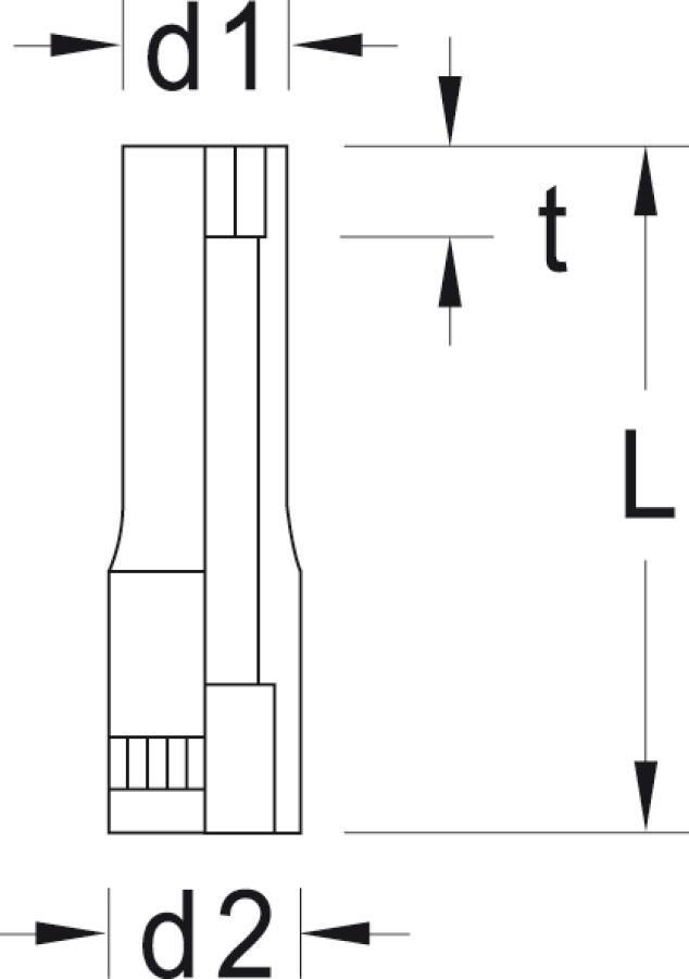 Stecknuss lang 1/4 GEDORE 6192560 Größe 12 mm Länge 50 mm Hersteller GEDORE