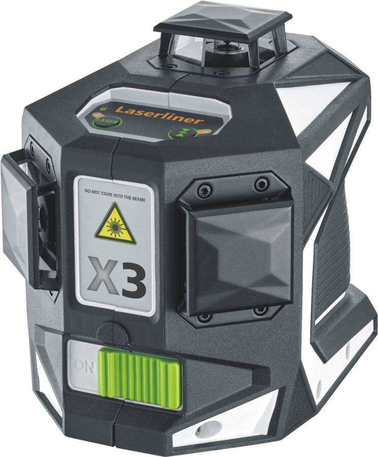 Kreuzlinienlaser X3-Laser 3D 036.800L Typ X3-Laser 3D grün Lieferumfang 2x Li-Ion 3,7V 1,7Ah Akkupack, 1x Netz-/Ladegerä