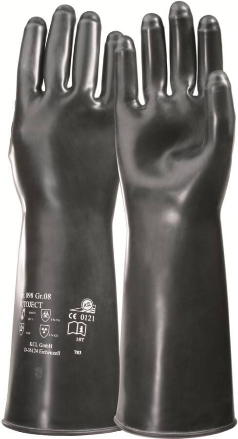 Chemikalienschutzhandschuh Butoject® 898 089810111X Größe 10 Farbe schwarz Trägermaterial Butylkautschuk Gauge - Mat.-