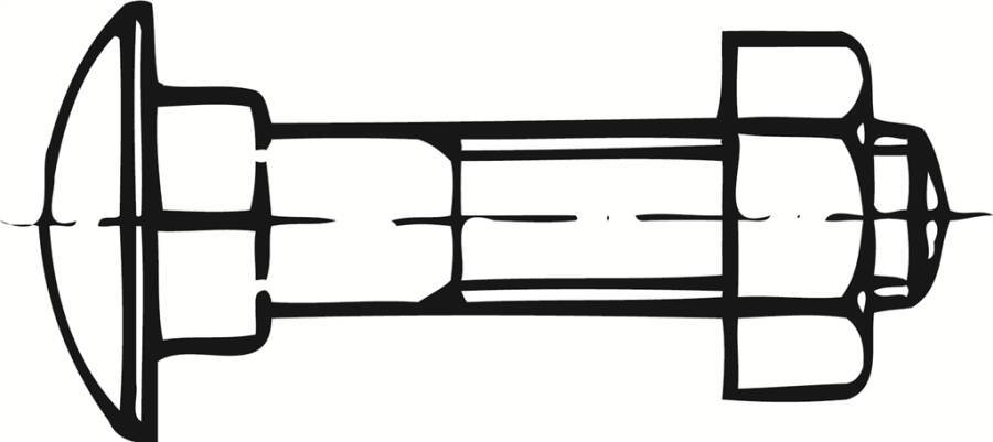 DIN 603 Flachrundschrauben - P6 006034100080045-P6 Norm DIN 603 Werkstoff Stahl Oberfläche galvanisch verzinkt Form mit