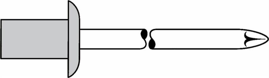 CAP®-Blindniete Alu/Stahl Standard 1433423 Farbe blank Material Alu/Stahl Schaft-Ø 3,2 mm Schaftlänge 6,5 mm Klemmbereic