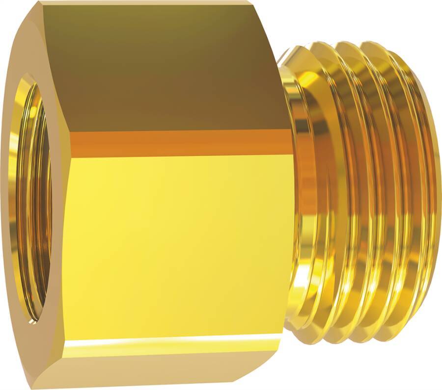Reduzierstück MS251L 134685 SW 19 mm Außengewinde G 3/8`` AG Innengewinde G 1/4`` IG max. Druck 25 bar Gesamtlänge 23 mm