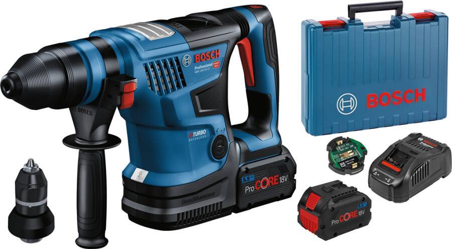 Akku-Bohrhammer GBH 18 V-34 CF 0611914003 Typ Set Lieferumfang 2x 5,5Ah Akku ProCORE 18V, Ladegerät GAL 1880 CV, Connect