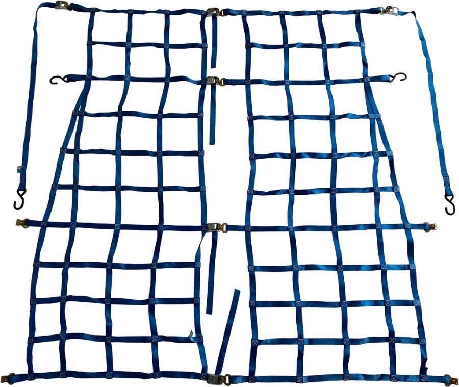 Gurtbandnetz zur Ladungssicherung 941179703 Farbe blau Abmessung (LxB) 1775 x 1650-1950 mm Maschenweite 150 x 150 mm Zug