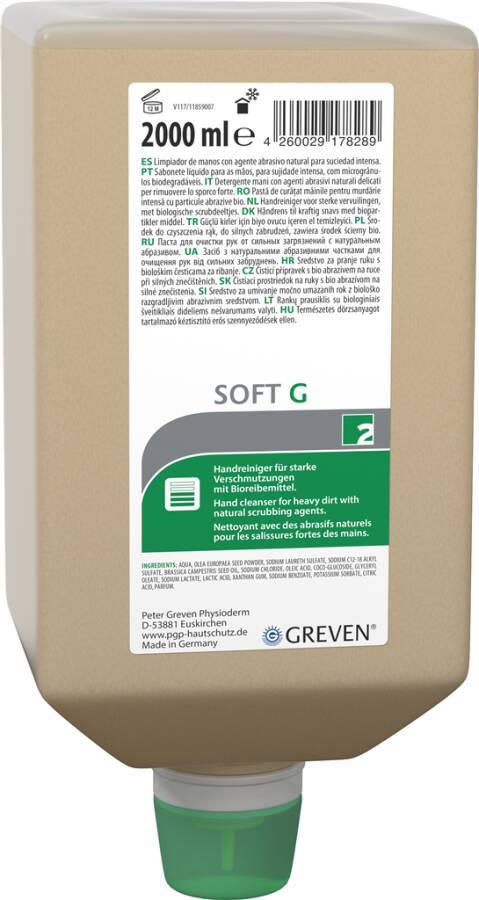 Handreiniger GREVEN® SOFT G 14124-003 Inhalt 2 l Ausführung parfümiert Gebinde Varioflasche geeignet für Spender VARIOMA