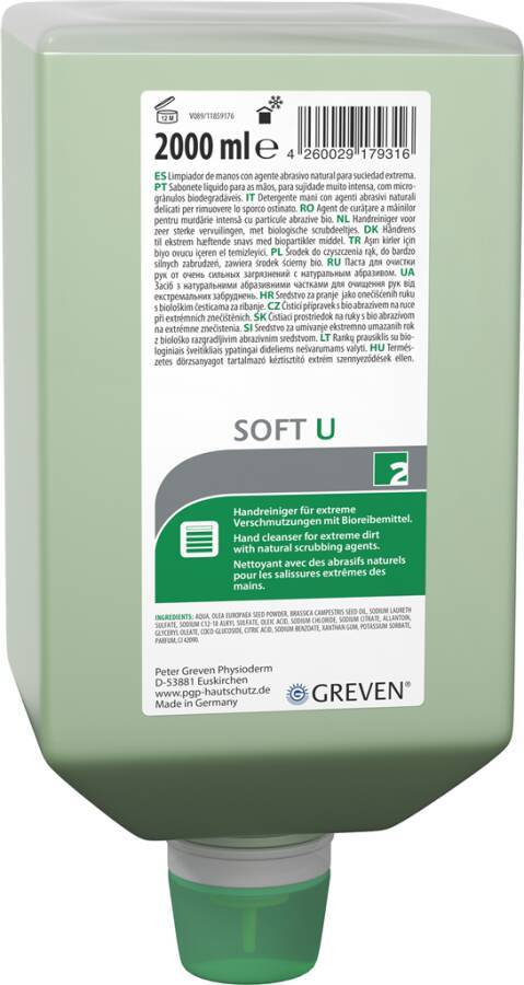 Handreiniger GREVEN® SOFT U 14211-003 Inhalt 2 l Ausführung parfümiert Gebinde Varioflasche geeignet für Spender VARIOMA