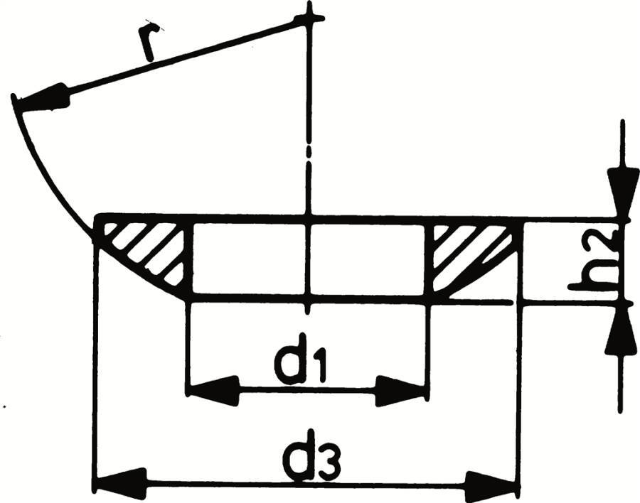 Kugelscheiben 81760 für Schraube 14 M Innen-Ø 15,0 mm Außen-Ø 28 mm Höhe 5 mm r 22 mm