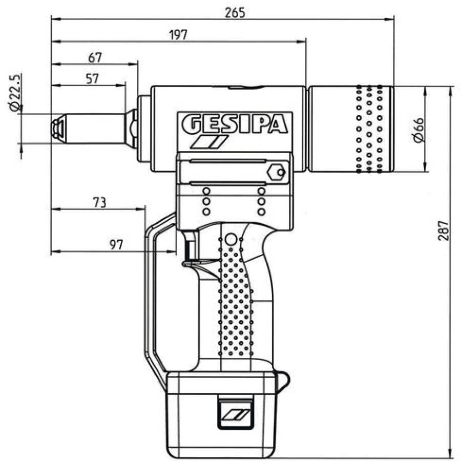 Blindnietgerät AccuBird® 1434898 Spannung 14,4 V Setzkraft 10.000 N Setzhub 20 mm Arbeitsbereich Blindniete ab Ø 2,4 mm