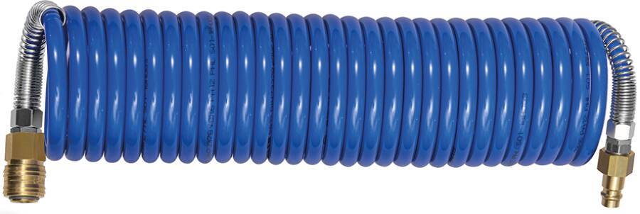 Druckluft-Spiralschlauch Polyamid mit Kupplung 158128 Innen-Ø 6 mm Außen-Ø 8 mm Länge 7,5 m max. Druck 19 bar Anschluss