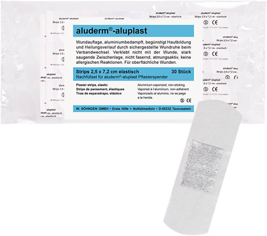Nachfüll-Sets für Pflasterspender aluderm®-aluplast 1009912 Typ Strips ca. 7,2 x 2,5 cm Inhalt 30 Stück