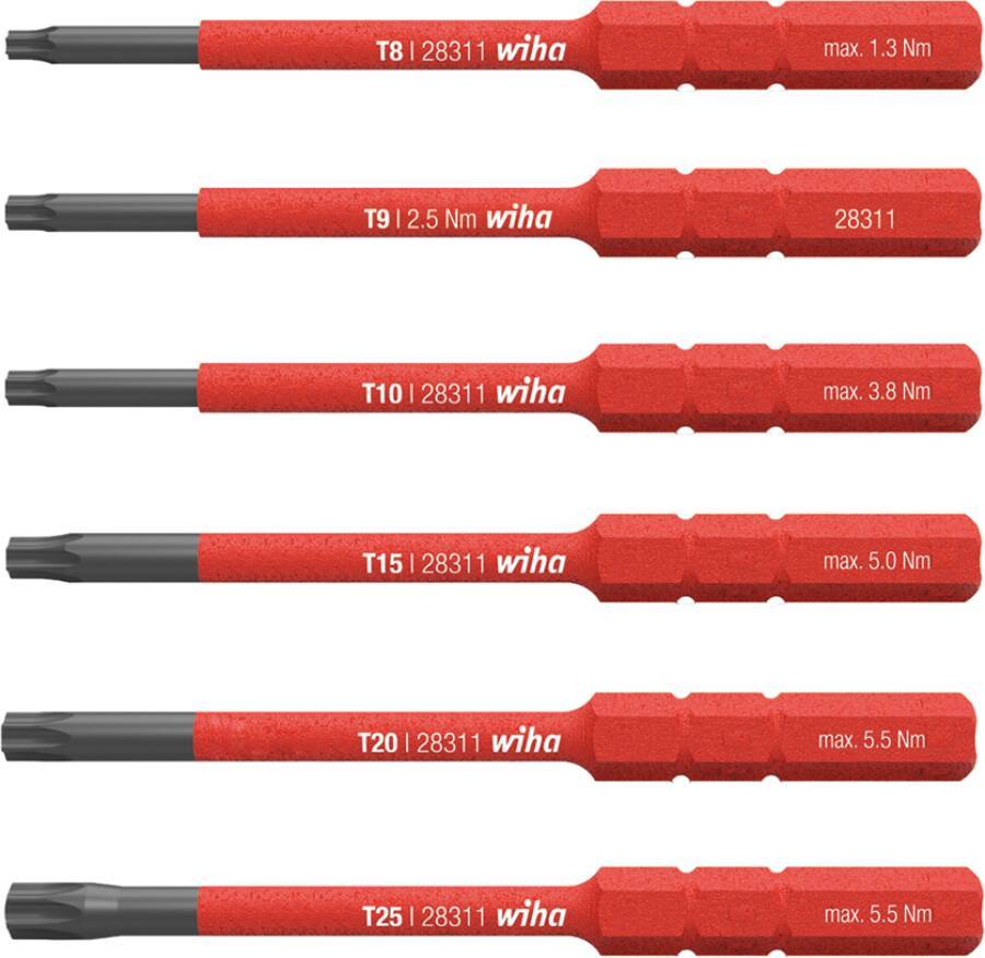 VDE-Bit-Set slimBit electric 43153 Typ slimBit Set 6-teilig Inhalt Torx® T8, T9, T10, T15, T20, T25 je 75mm lang