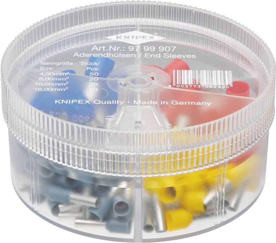Aderendhülsen-Sortiment isoliert und unisoliert 97 99 907 Ausführung isoliert Inhalt 50 Stück 4,00mm² x 10mm x 17mm/