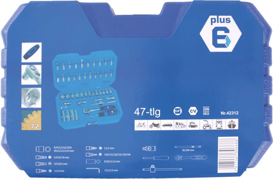 Steckschlüsselsatz 47-tlg. 1/4 42312