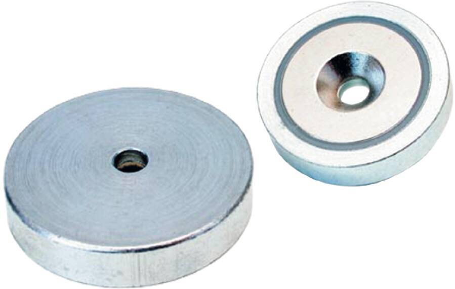 Magnetflachgreifer NdFeB mit Durchgangsbohrung und Ansenkung (sehr hohe Haftkraft) 2525240 Haftkraft 500 N Ø (d) 40 mm B