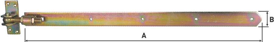 Ladenbänder verstellbar 0551010 A 660 mm B 40 mm Gewinde M16 Stärke 5 mm Anzahl Löcher 4 / 1 / 4 Gewicht 1,50 kg