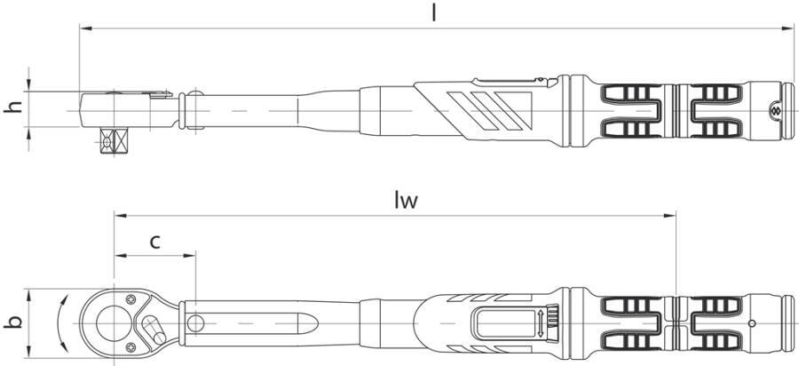 Drehmomentschlüssel DREMASTER® K 2641259 Anzugswert 60 - 300 Nm Antriebsvierkant 1/2`` Länge 606,5 mm Skaleneinteilung 1