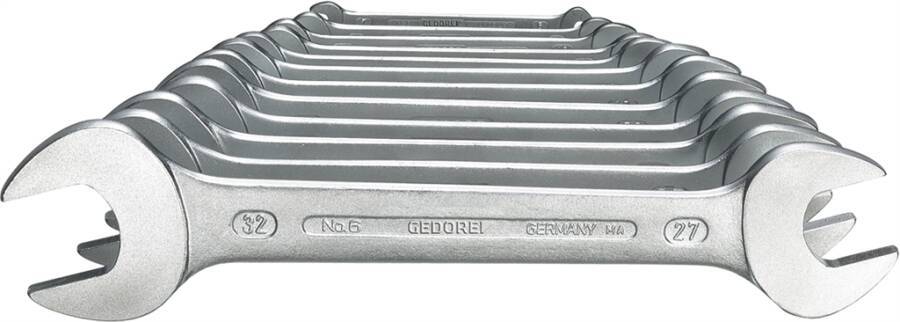 Doppelmaulschlüsselsatz GEDORE 6077890 SW 6x7, 8x9, 10x11, 12x13, 14x15, 16x17, 18x19, 20x22, 21x23, 24x27, 25x28, 30x32