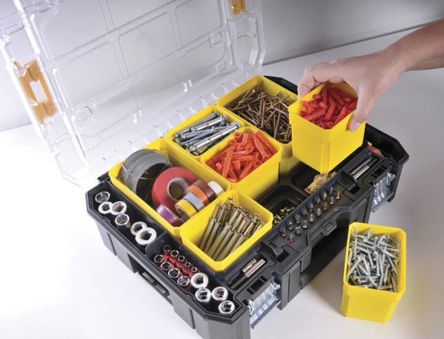 Mobile Werkstatt FATMAX® TSTAK FMST82967-1 Typ TSTAK™ FATMAX® Außenmaße (LxBxH) 440 x 337 x119 mm Ausführung 10 Sortiere