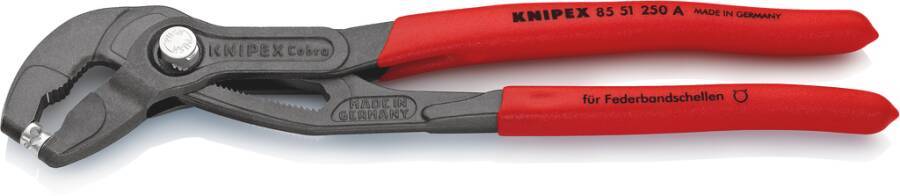 Federbandschellen-Zange 250 mm 85 51 250 A Ausführung grau atramentiert Länge 250 mm Arbeitsbereich max. 70 mm Gewicht 3